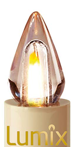 Lumix KRINNER Superlight Flame 6er Erweiterungs-Set kabellose LED Christbaumkerzen, Kunststoff, Elfenbein, 9 cm - 4
