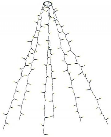 Lunartec Christbaum LED Überwurf: Weihnachtsbaum-Überwurf-Lichterkette mit 6 Girlanden & 180 LEDs, IP44 (Lichternetz für Tannenbaum innen) - 1
