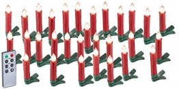 Lunartec LED Christbaumkerzen: 30er-Set LED-Weihnachtsbaum-Kerzen mit IR-Fernbedienung, rot (Christbaumkerzen kabellos) - 1