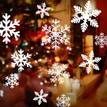 Lynlon 108 Fensterdeko Schneeflocken Schneeflocken Fensterbilder Abnehmbare Fensterdeko Statisch Haftende PVC Aufkleber für Weihnachts-Fenster Dekoration, Türen,Schaufenster, Vitrinen, Glasfronten - 2