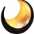 MAADES Windlicht Laterne orientalisch Moon Groß 20cm Gold | Orientalische Vintage Teelichthalter Schwarz von außen und Goldfarben innen | Marokkanische Windlichter aus Metall als Dekoration - 4