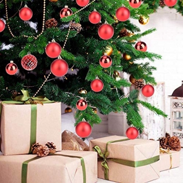 MEISHANG 30PCS Weihnachtskugeln,Kunststoff Christbaumkugeln,Weihnachtsbaum Bälle Dekorationen,Weihnachtskugeln Ornamente,Weihnachtsbaumschmuck,Weihnachtsbaum Dekoration - 4