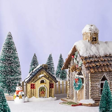 MELLIEX 60 Stück Miniatur Weihnachtsbaum Künstlicher Mini Modell Weihnachtsbaum Kunststoff Winter Ornamente für Tischdeko, DIY, Schaufenster - 6