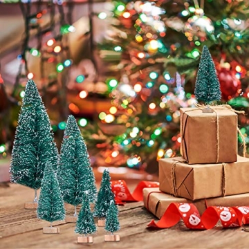 MELLIEX 60 Stück Miniatur Weihnachtsbaum Künstlicher Mini Modell Weihnachtsbaum Kunststoff Winter Ornamente für Tischdeko, DIY, Schaufenster - 7