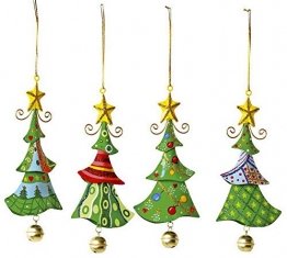 Metallanhänger "Tannenbaum", Weihnachtsartikel / Dekoartikel 4er Set in Tannenbaum-Form, schöne Weihnachtsdekoration am Weihnachtsbaum, Fenster oder Türgesteck - 1