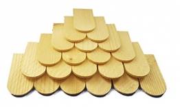 Mini-Holzschindeln Schindeln aus Fichtenholz - 100 Stück - geeignet für Krippe, Puppenhaus, Vogelhäuschen - Maße: ca.: 56 x 30 x 3 mm - 1