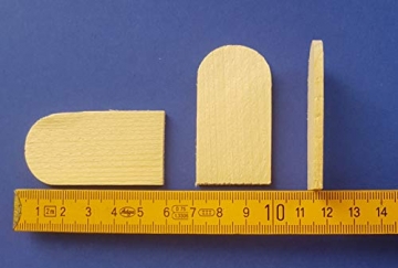Mini-Holzschindeln Schindeln aus Fichtenholz - 100 Stück - geeignet für Krippe, Puppenhaus, Vogelhäuschen - Maße: ca.: 56 x 30 x 3 mm - 4