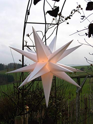 Mit LED Außenstern Stern Outdoor weiss - beleuchteter Stern 55-60 cm Weihnachtsstern Leuchtstern Faltstern mit Leuchtmittel LED (StaRt-NDL-DUH-E14-C3,5W) - 3