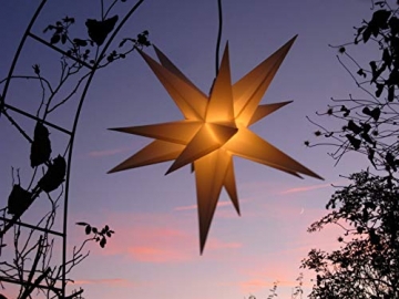 Mit LED Außenstern Stern Outdoor weiss - beleuchteter Stern 55-60 cm Weihnachtsstern Leuchtstern Faltstern mit Leuchtmittel LED (StaRt-NDL-DUH-E14-C3,5W) - 5