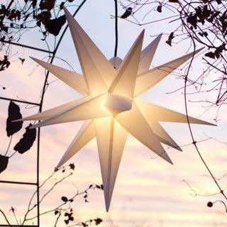 Mit LED Außenstern Stern Outdoor weiss - beleuchteter Stern 55-60 cm Weihnachtsstern Leuchtstern Faltstern mit Leuchtmittel LED (StaRt-NDL-DUH-E14-C3,5W) - 1