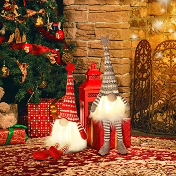 MTaoyac Weihnachten Deko Wichtel 49 cm Hoch, Schwedischen Weihnachtsmann Santa Tomte Gnom, Festliche Verpackung, Skandinavischer Zwerg Geschenke für Kinder Familie Weihnachten Freunde(2 Stücke) - 7