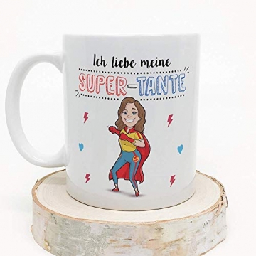 Mugffins Tante Tasse/Becher/Mug - Ich Liebe Meine Super-Tante - Schöne und lustige Kaffeetasse als Geschenkidee für Tanten. Keramik 350 ml - 3