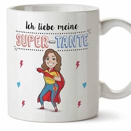 Mugffins Tante Tasse/Becher/Mug - Ich Liebe Meine Super-Tante - Schöne und lustige Kaffeetasse als Geschenkidee für Tanten. Keramik 350 ml - 1