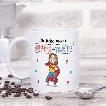 Mugffins Tante Tasse/Becher/Mug - Ich Liebe Meine Super-Tante - Schöne und lustige Kaffeetasse als Geschenkidee für Tanten. Keramik 350 ml - 4
