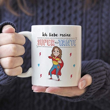Mugffins Tante Tasse/Becher/Mug - Ich Liebe Meine Super-Tante - Schöne und lustige Kaffeetasse als Geschenkidee für Tanten. Keramik 350 ml - 6