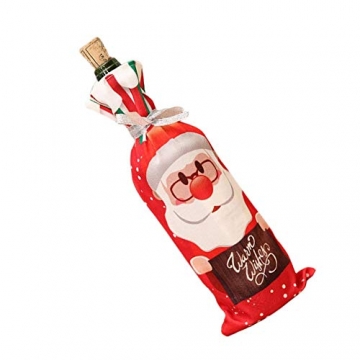 #N/V Weihnachtliches Rotweinflaschenhalter-Abdeckung, Tasche, Elfe, Champagner, Rotweinflaschen, Dekoration, Weihnachtstischdekoration - 6