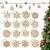 O-Kinee Weihnachtsbaumschmuck Holz, 16 Stück Schneeflocken Weihnachten Deko Mit Hanfseil und beweglichen Holzperlen, 7.5cm - 1