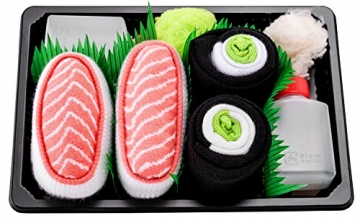Rainbow Socks - Damen Herren - Sushi Socken Lachs Nigiri Gurken Maki - Lustige Geschenk - 2 Paar - Größen 36-40 - 2