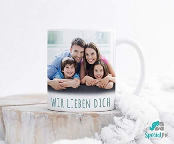 SpecialMe® personalisierte Fototasse mit eigenem Foto persönliches Geschenk Kaffeetasse mit Bild selbst gestalten inner-navy Keramik-Tasse - 4