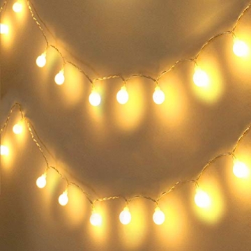 SUPERKIT Globe Lichterkette Warmweiß Außen/Innen LED lichterkette Warmweiß 40LED Außenlichterkette Wasserdicht Beleuchtung Weihnachtsbeleuchtung für Weihnachten Halloween Hochzeit 6M - 6