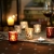 Supreme Lights Glas Teelichthalter 12er Set, 5.2x6.2cm, Gefleckter Teelichtgläser Geschenk Kerzenhalter Deko für Geburtstag, Party, Hochzeit, Feier, Haushalt, Gastronomie(Gold) - 4