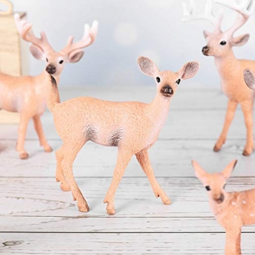 SUPVOX 6pcs White-Tailed Deer Figuren Ornamente Tierfiguren Sammlung Spielzeug Home Office Dekoration Handwerk Geschenk - 4