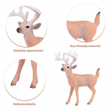 SUPVOX 6pcs White-Tailed Deer Figuren Ornamente Tierfiguren Sammlung Spielzeug Home Office Dekoration Handwerk Geschenk - 8
