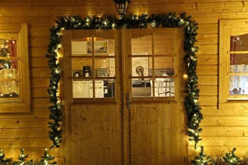 Tannengirlande 5 Meter mit Lichterkette 80 LED beleuchtet außen grün künstliche Tür-Girlande Weihnachten - 2