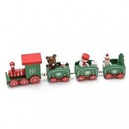 thematys Holz-Eisenbahn Weihnachtszug in 3 verschiedenen Designs - die perfekte Weihnachts-Deko für gemütliche Weihnachtsstimmung (Grün) - 1