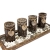 Urhome Teelichthalter Set auf Holz Tablett Tischdeko Advent Kerzenhalter Tischdeko für stimmungsvolle Weihnachten Deko Teelichter - 3