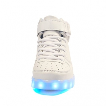 Voovix Kinder High-top LED Licht Blinkt Sneaker mit Fernbedienung-USB Aufladen Led Schuhe für Jungen und Mädchen (Weiß, EU40/CN40) - 4