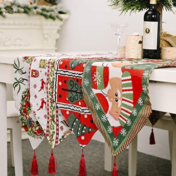 Weihnachten gestickte Tischläufer Weihnachts-Tischwäsche für die Weihnachtsdekoration Home Tischdecke - 4