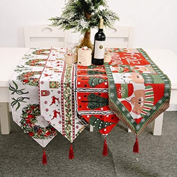 Weihnachten gestickte Tischläufer Weihnachts-Tischwäsche für die Weihnachtsdekoration Home Tischdecke - 8