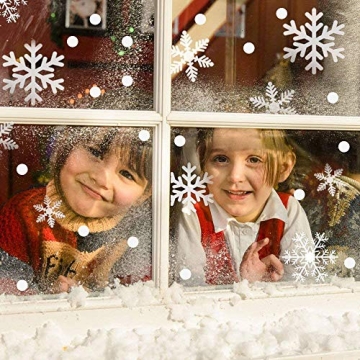 Weihnachtsdeko Fenster, 366 Schneeflocken Weihnachten Fensterbilder, Fenstersticker Fensteraufkleber PVC Fensterdeko Selbstklebend, für Türen Schaufenster Vitrinen Glasfronten Deko - 6