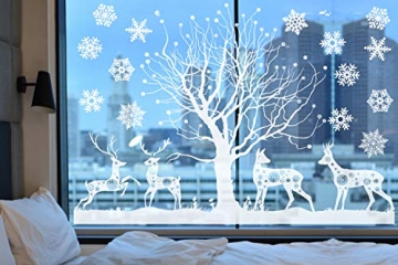 Weihnachtsdeko Fenster, Weihnachten Fensterbilder, Weihnachten Fenstersticker Fensteraufkleber PVC Fensterdeko Selbstklebend, für Türen Schaufenster Vitrinen Glasfronten Deko - 4