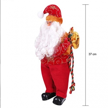 Weihnachtsmann-Figur aus Plüsch, sitzendes Regal, Weihnachtsmann, Weihnachtsfeier, flexible Ornamente, gefüllte Dekoration für Zuhause, Büro, Tisch - 2