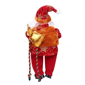 Weihnachtsmann-Figur aus Plüsch, sitzendes Regal, Weihnachtsmann, Weihnachtsfeier, flexible Ornamente, gefüllte Dekoration für Zuhause, Büro, Tisch - 4