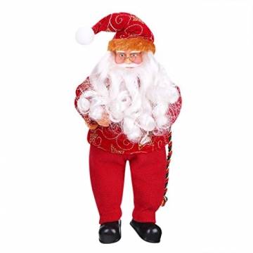 Weihnachtsmann-Figur aus Plüsch, sitzendes Regal, Weihnachtsmann, Weihnachtsfeier, flexible Ornamente, gefüllte Dekoration für Zuhause, Büro, Tisch - 1