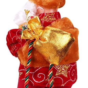 Weihnachtsmann-Figur aus Plüsch, sitzendes Regal, Weihnachtsmann, Weihnachtsfeier, flexible Ornamente, gefüllte Dekoration für Zuhause, Büro, Tisch - 6