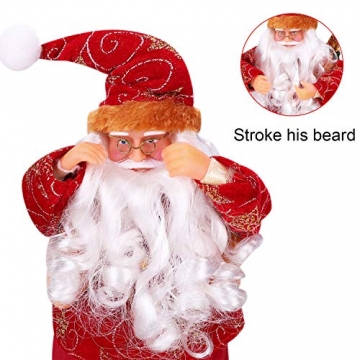 Weihnachtsmann-Figur aus Plüsch, sitzendes Regal, Weihnachtsmann, Weihnachtsfeier, flexible Ornamente, gefüllte Dekoration für Zuhause, Büro, Tisch - 7