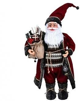 Weihnachtsmann Figurenpuppe 30/45cm Weihnachtsfigur Weihnachtsdeko Weihnachtsschmuck, Roten Robe-Verzierung, Weihnachten für Kinderfamilie und Freunde - 1