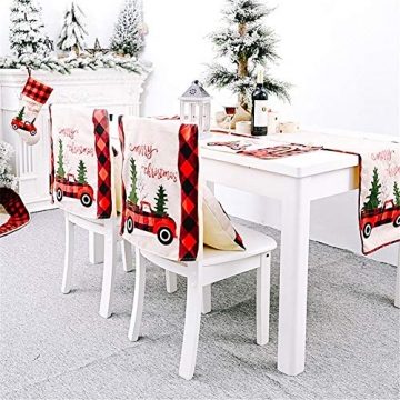 Weihnachtstischläufer, Weihnachtstischwäsche für die Weihnachtsdekoration Home Tischdecke Dekorative Baumwollwäsche Klassische Tischbettwäsche Matte Esszimmer Party Holiday Decor (35 180CM) - 6