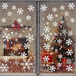 Wimaha Fensterbilder Weihnachten PVC Fensteraufkleber Schneeflocken Fensterdeko DIY Fenstersticker für Weihnachtsdeko und Winter Deko,30x40cm - 1