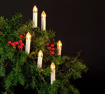 Witss 30er LED Weihnachtskerzen Kabellose Weihnachtsbaumkerzen Warmweiß Christbaumkerzen Dimmbar Baumkerzen mit Fernbedienung (30er) - 2