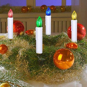 Witss 30er LED Weihnachtskerzen Kabellose Weihnachtsbaumkerzen Warmweiß Christbaumkerzen Dimmbar Baumkerzen mit Fernbedienung (30er) - 4