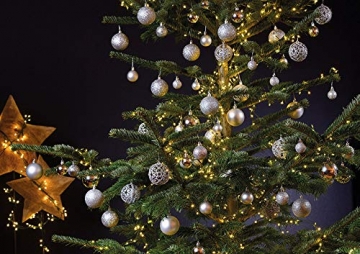 WOMA Christbaumkugeln Set in 14 weihnachtlichen Farben - 50 & 100 Weihnachtskugeln Silber aus Kunststoff - Gold, Silber, Rot & Bronze/Kupfer UVM. - Weihnachtsbaum Deko & Christbaumschmuck - 4