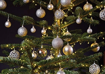WOMA Christbaumkugeln Set in 14 weihnachtlichen Farben - 50 & 100 Weihnachtskugeln Silber aus Kunststoff - Gold, Silber, Rot & Bronze/Kupfer UVM. - Weihnachtsbaum Deko & Christbaumschmuck - 5