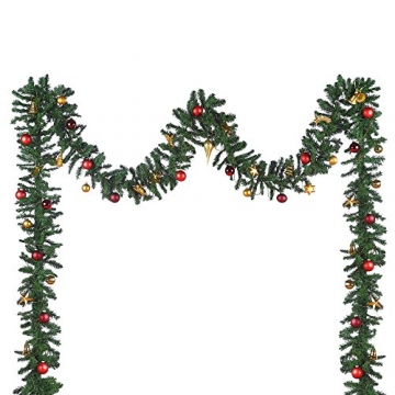 XXL Tannengirlande aus Kunststoff / elastische Tannenzweiggirlande 540 cm / Adventsdekoration für innen und außen / Weihnachtsgirlande zum Dekorieren und Schmücken - 6