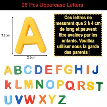 ZITFRI Magnetische Buchstaben und Zahlen für Kinder 106 Stück Alphabet Magnete Nummer Spielzeug Lernspielzeug: 78 Buchstaben, 20 Zahlen und 8 Symbole - 2
