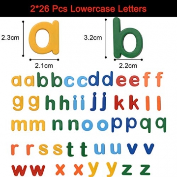ZITFRI Magnetische Buchstaben und Zahlen für Kinder 106 Stück Alphabet Magnete Nummer Spielzeug Lernspielzeug: 78 Buchstaben, 20 Zahlen und 8 Symbole - 4